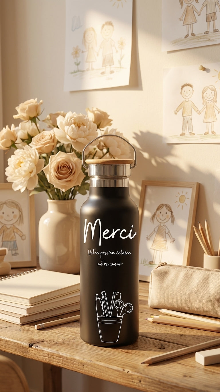 Gourde isotherme 500 ml - Merci Maîtresse / Maître