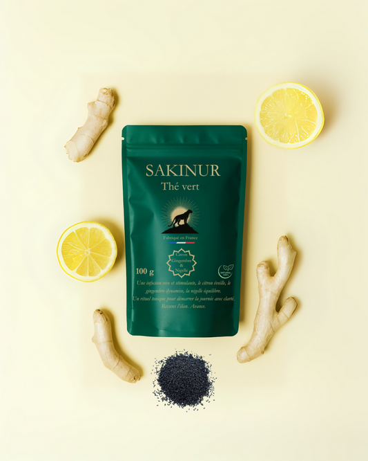 Sakinur | Thé Bien-Être Citron – Gingembre – Nigelle | Saveur tonique & équilibrée | Sachet vrac 100gr
