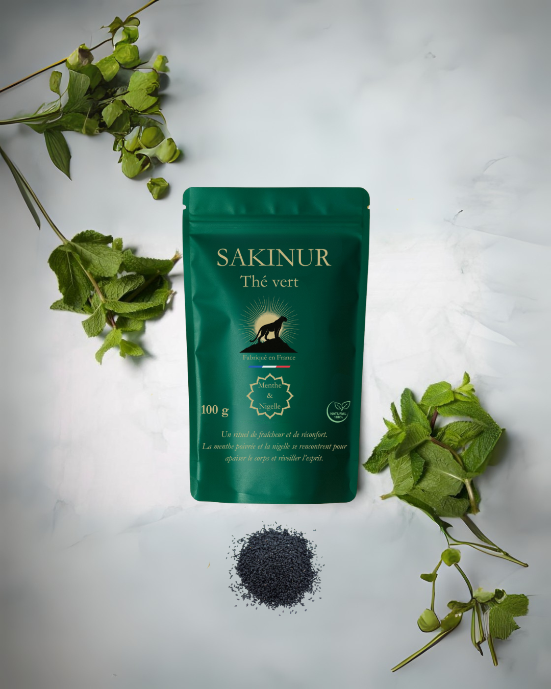Sakinur – Thé Menthe Nigelle | Saveur Atay | Orientale | Sachet vrac 100gr