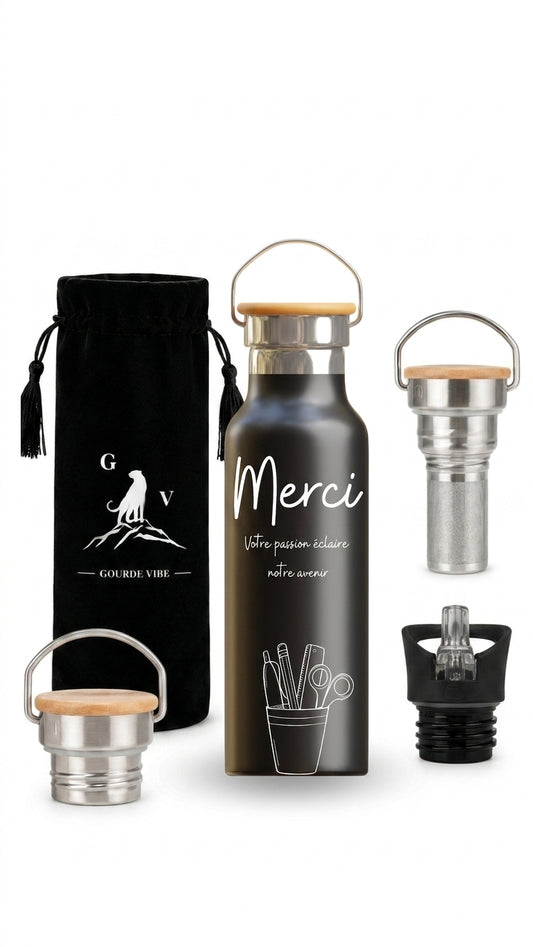 Gourde isotherme 500 ml - Merci Maîtresse / Maître